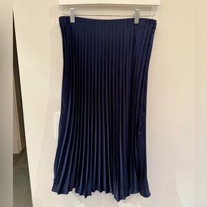 J. Crew Navy Pleated Midi Skirt, size XS